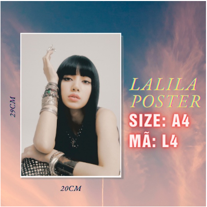 Bộ 7 tấm poster A4 Blackpink Lalisa, chất liệu giấy ảnh, dày dặn và rất đẹp, dùng để trang trí tường, event, góc học tập