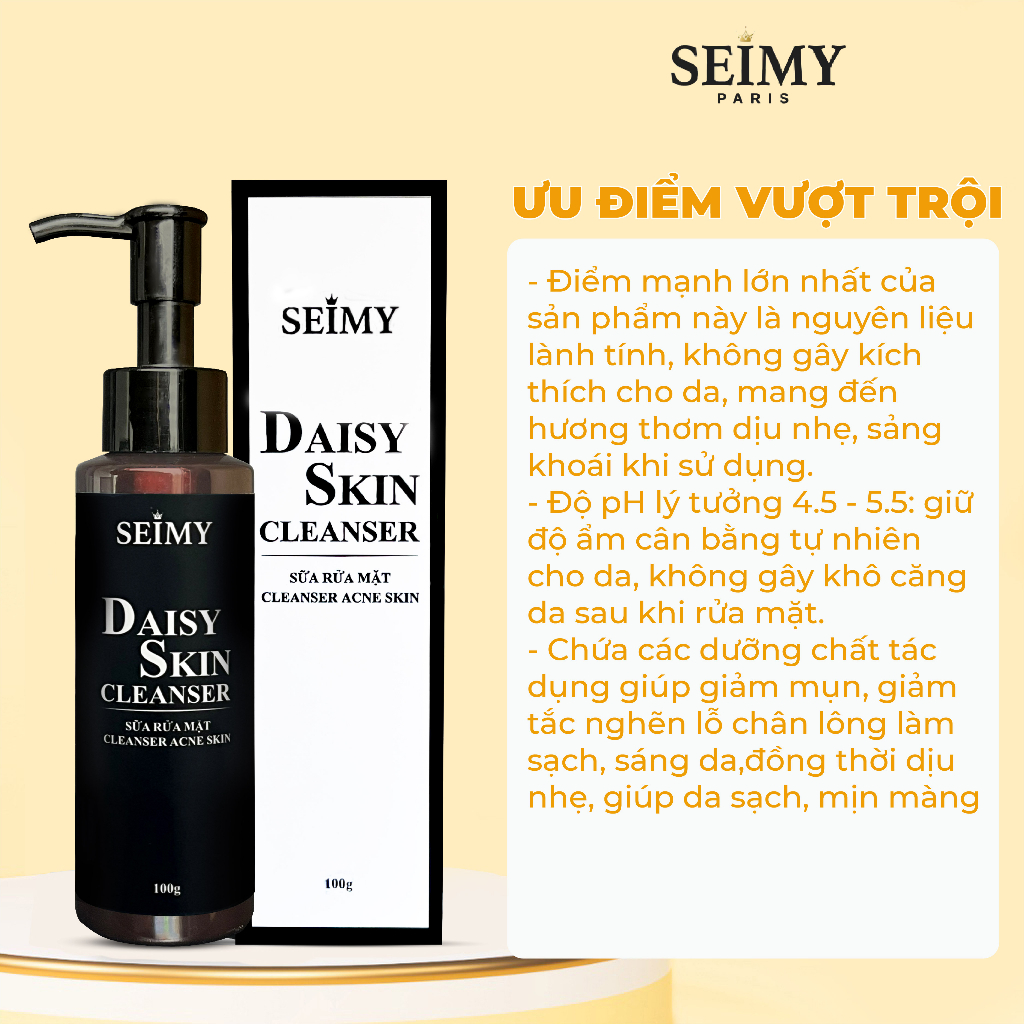 Sữa rửa mặt Seimy cho da dầu mụn, da nhạy cảm