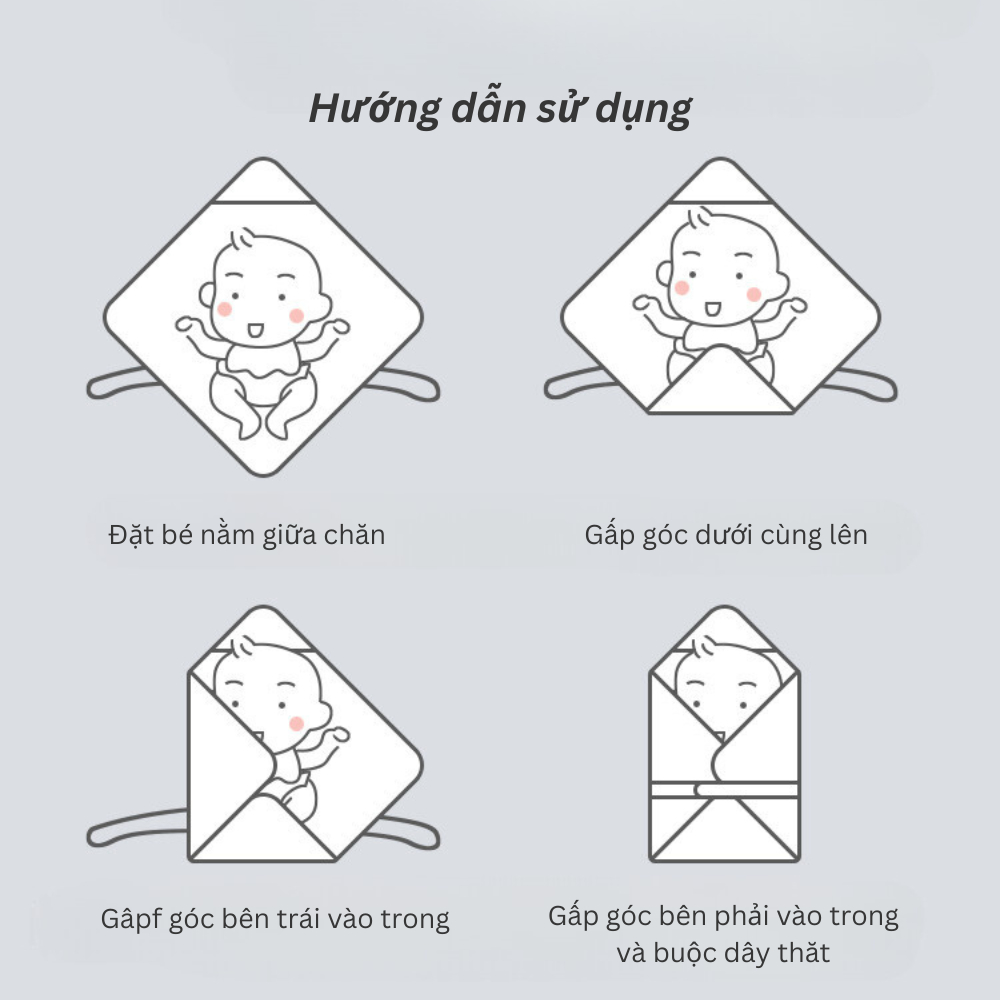 Choàng ủ xô có mũ, khăn tắm cho bé hàng xô muslin sợi cotton tự nhiên