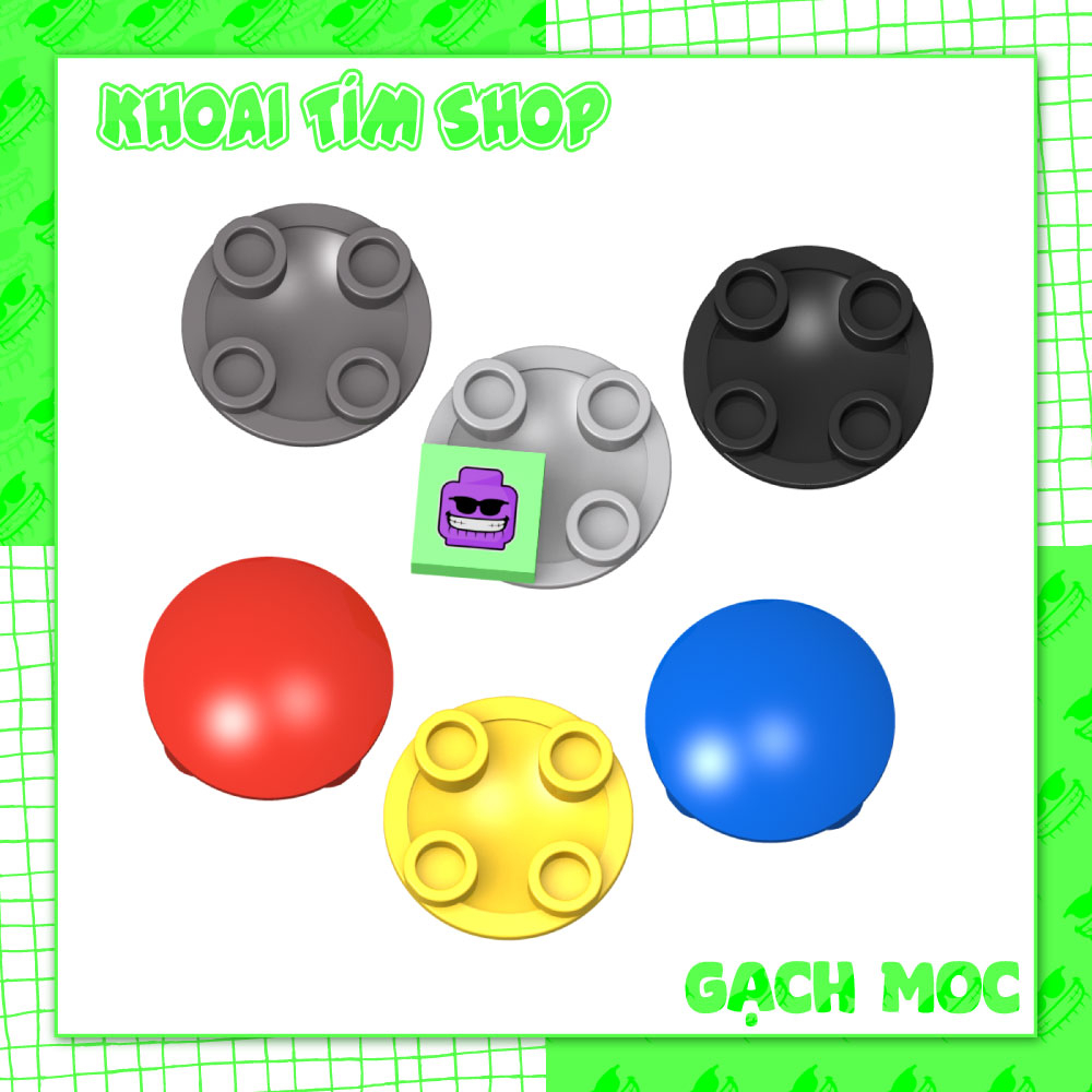 COMBO 10 Part Dẹt Tròn 2x2 Với Đáy Cong - Phụ Kiện Gạch MOC Tương Thích 2654