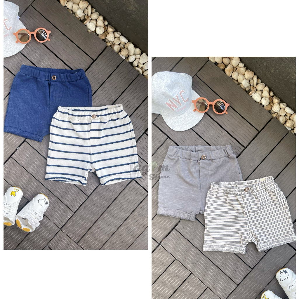 Set 2 quần short đùi thun HM cho bé trai từ 7 - 18kg - Lagim House