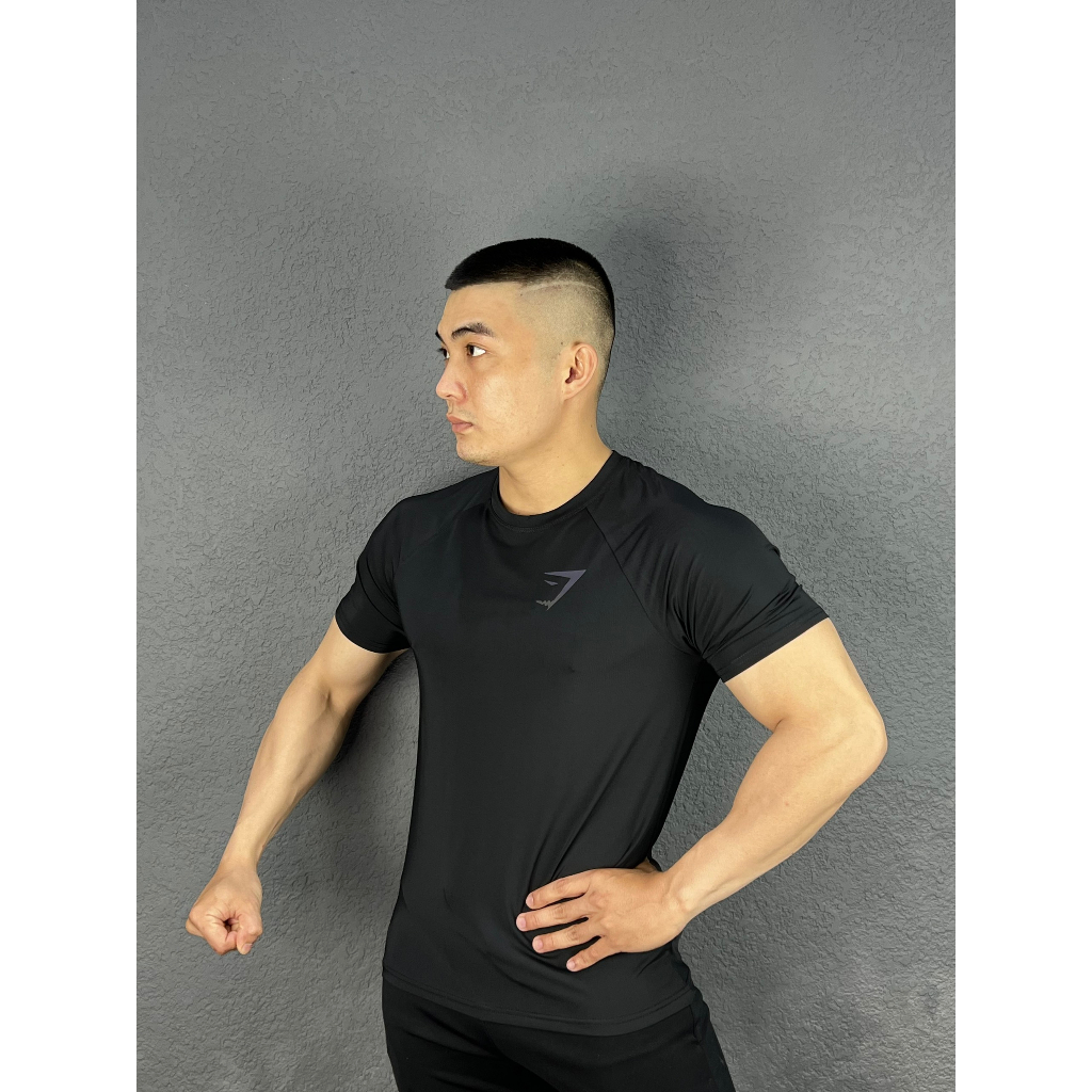 Áo Thun Thể Thao Nam, Áo Thun Tập Gym Form Ôm Body Logo In Nhỏ