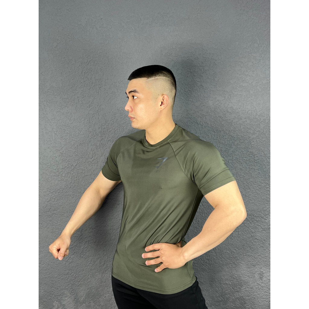 Áo Thun Thể Thao Nam, Áo Thun Tập Gym Form Ôm Body Logo In Nhỏ