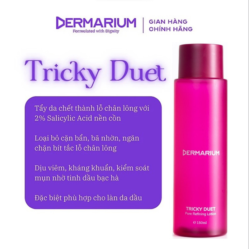 TONER BHA TẨY DA CHẾT CHO DA DẦU MỤN TRICKY DUET - DERMARIUM 150ML