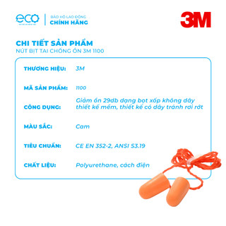 Nút bịt tai chống ồn 3M 1110 có dây