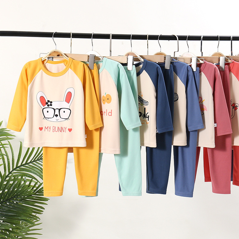 Bộ nỉ dài tay Quảng Châu cho in hình đáng yêu cho bé 1-4 tuổi