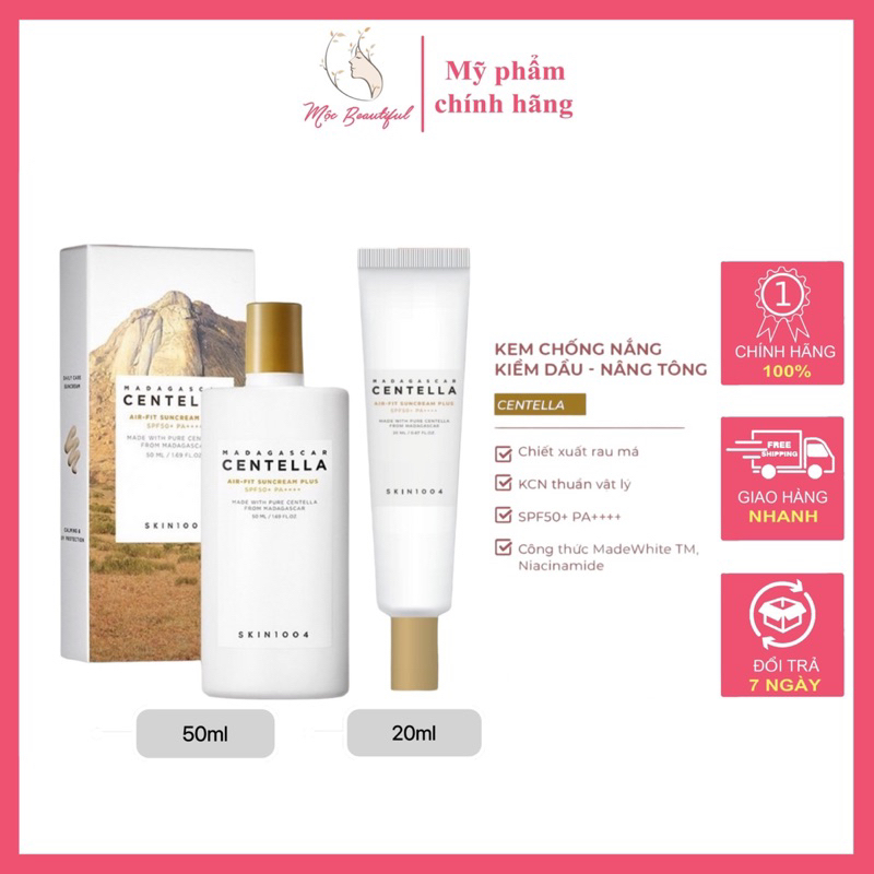 Kem Chống Nắng Skin1004 Madagascar Centella Air-fit Suncream Plus SPF50+ PA++++ (50ml/20ml)