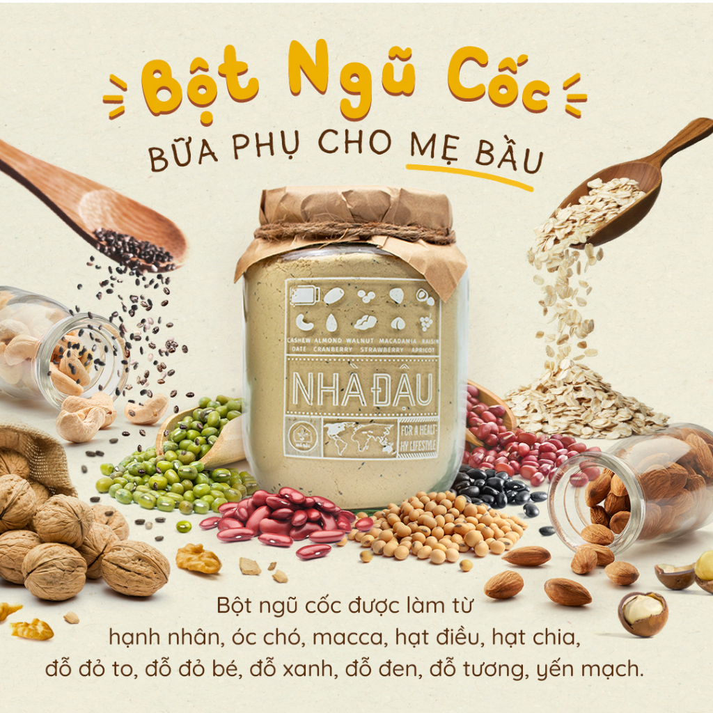Bột ngũ cốc lợi sữa cho mẹ sau sinh, ngũ cốc dinh dưỡng phù hợp người giảm cân, ăn chay/eatclean/healthy Hũ 250g | 45