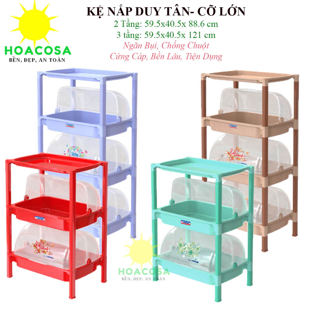 Kệ Đựng Chén Có Nắp Đậy Duy Tân Loại 2 Tầng/ 3 Tầng CỠ LỚN- To, Đẹp, Tiện Dụng- Đồ Gia Dụng Hoacosa.