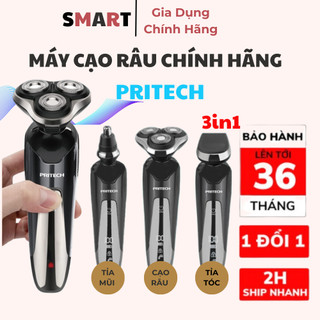 Máy cạo râu đa năng PRITECH dành cho nam với lưỡi cạo nổi 4D cạo cực êm, sát, tỉa lông mũi, sạch ,êm . Hàng chính hãng