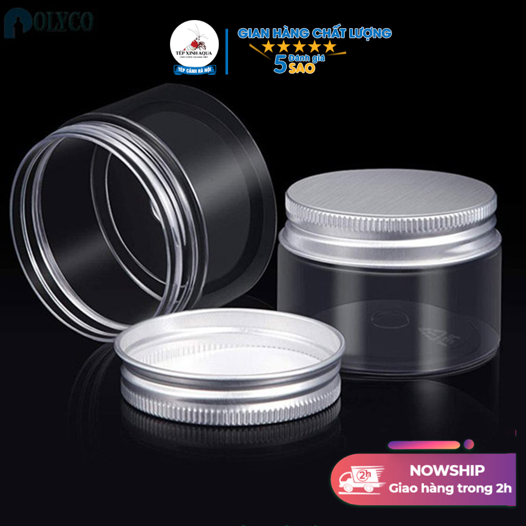 Hộp nhựa đựng thức ăn cho tép cảnh - cá cảnh - nắp bạc siêu kín - có nắp phụ lót và chống ẩm - Tép Xinh Aqua