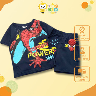 Bộ quần áo bé trai hình Spider.man màu tím than size 10-24 cân