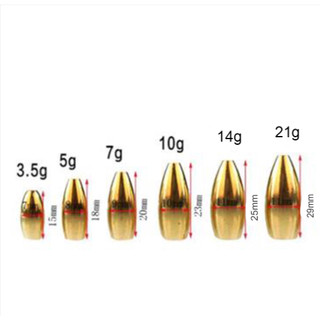 Chì đồng xuyên tâm hình bầu dục 3.5gr / 5 gram / 7 gram / 10 gram / 14 gram / chì câu cá