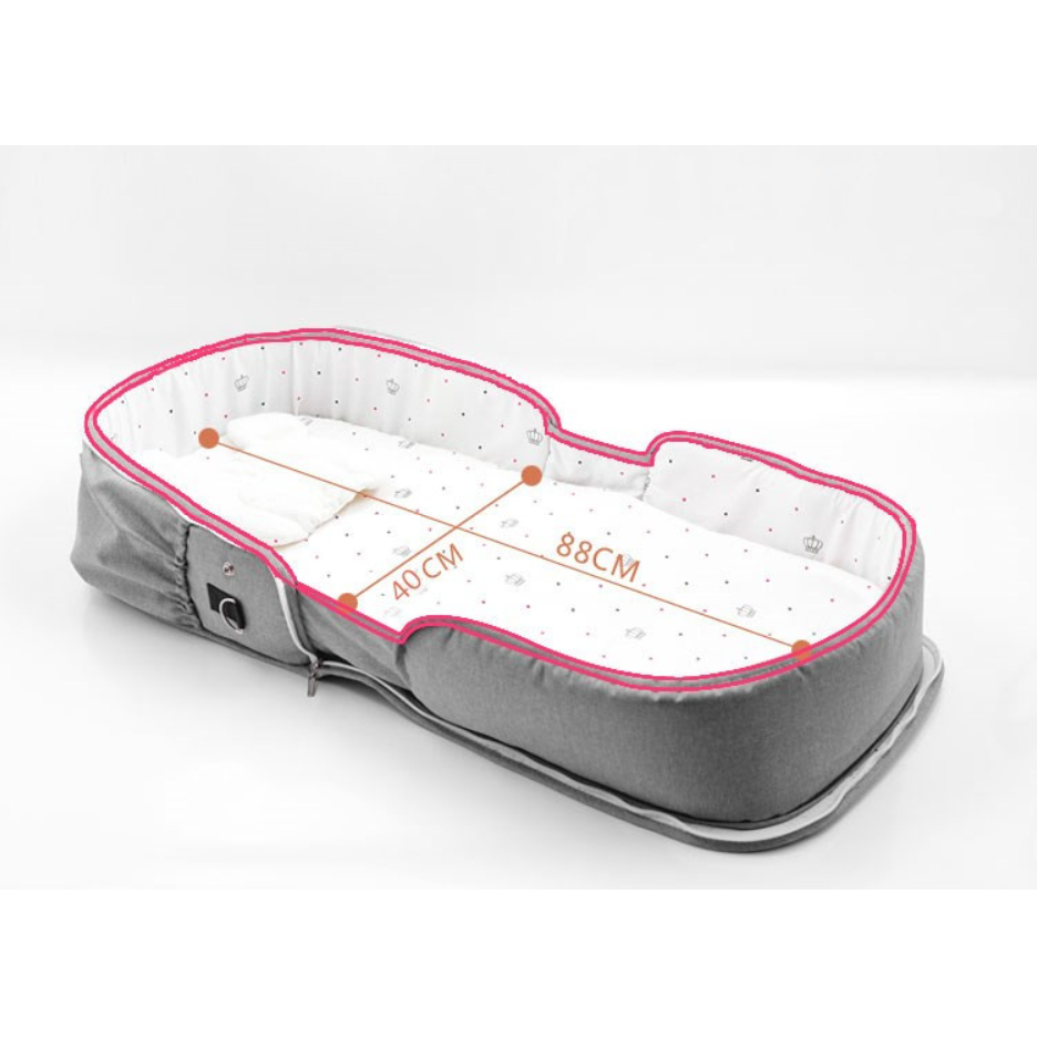 Nôi gấp gọn cho bé kèm màn che, Nôi nằm chung giường sơ sinh, Nôi nệm di động mang đi