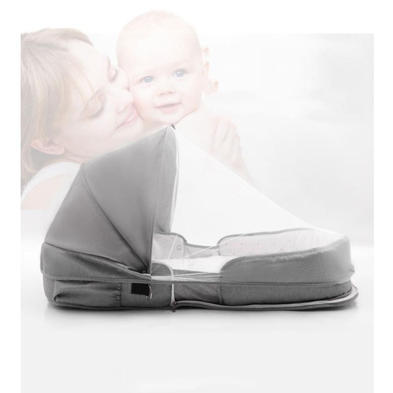 Nôi gấp gọn cho bé kèm màn che, Nôi nằm chung giường sơ sinh, Nôi nệm di động mang đi