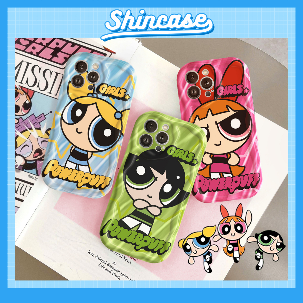 Ốp Lưng Điện Thoại Dẻo Hoạ Tiết Hoạt Hình PowerPuff Chống Sốc Cho iPhone 14 14 Pro 13 Pro Max 12 11 Pro XS 7 8Plus