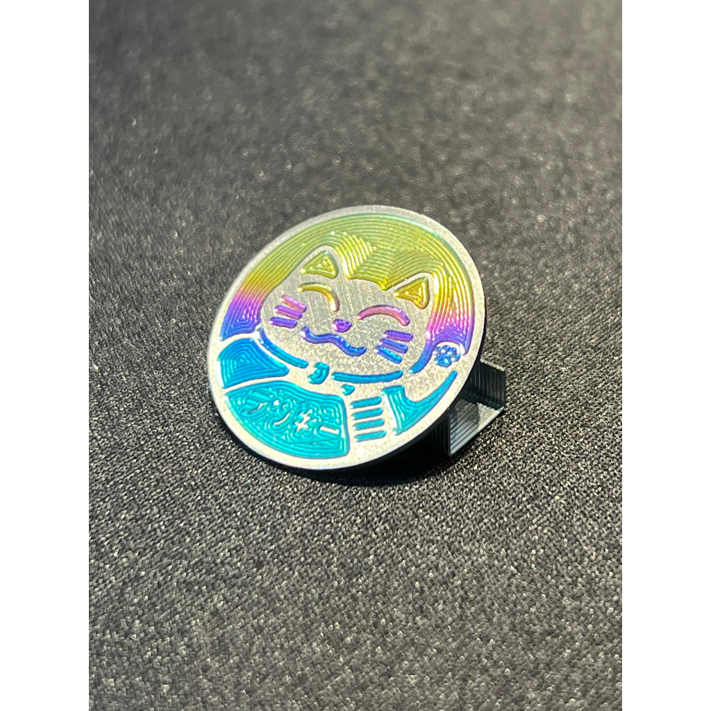 Tem logo Titan con mèo thần tài trang trí xe máy