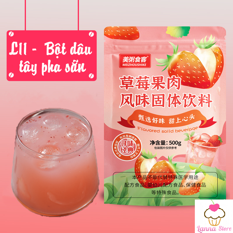 Bột Pha Nước Ép Trái Cây Detox Vị Dâu Tây, Đào, Cam Meizhoushike - Túi 260g
