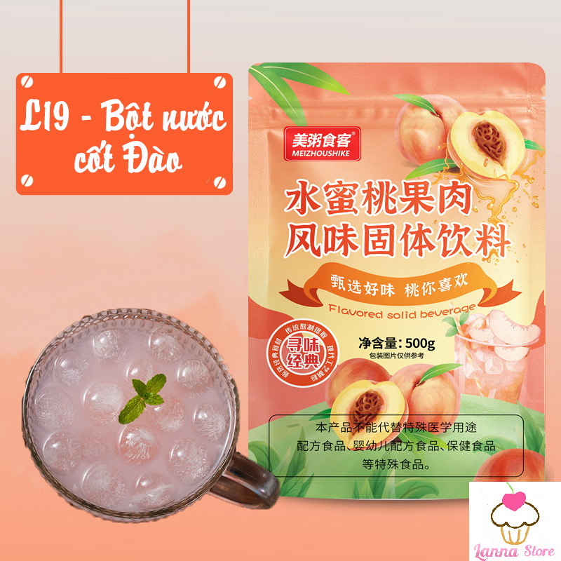 Bột Pha Nước Ép Trái Cây Detox Vị Dâu Tây, Đào, Cam Meizhoushike - Túi 260g