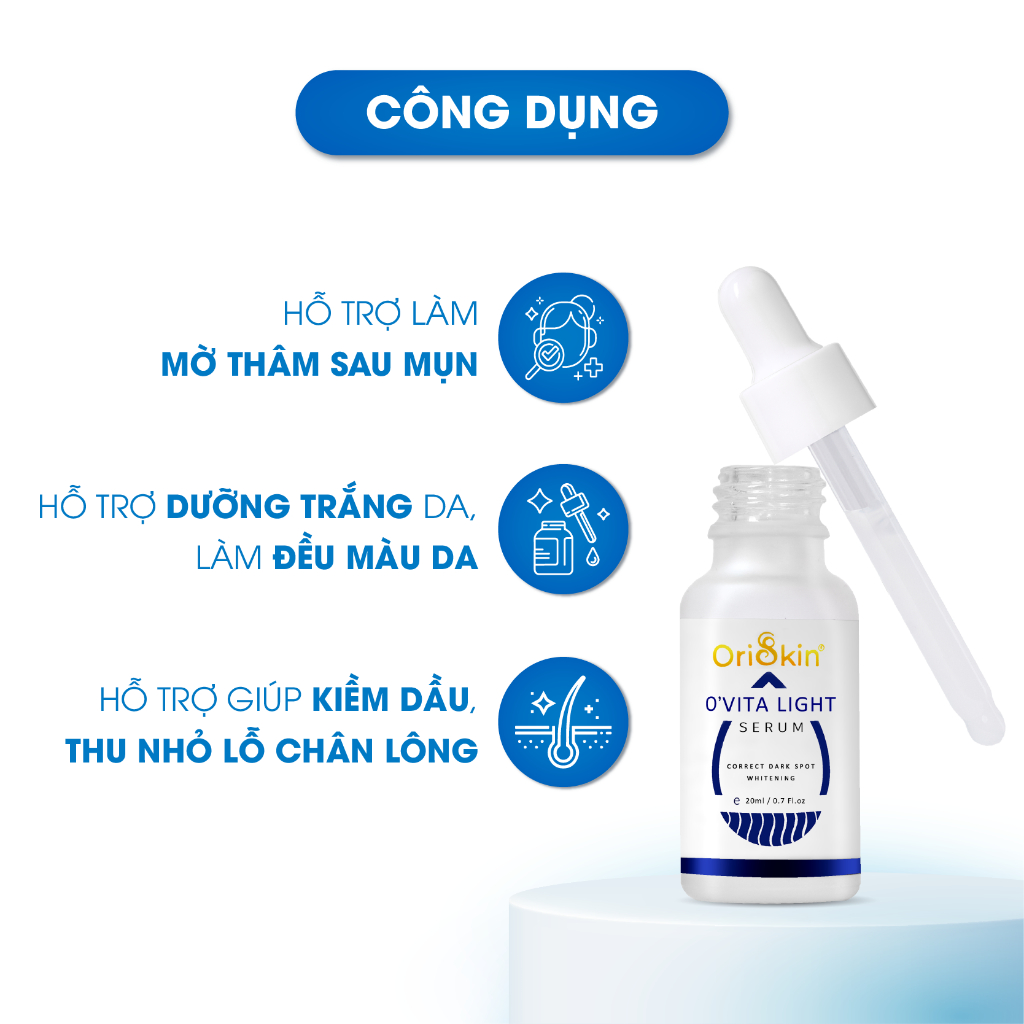 Serum trắng da mờ thâm se khít lỗ chân lông o’vita light Oriskin 10ml