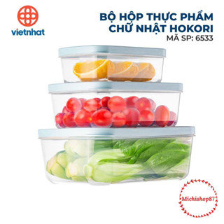 Hộp đựng thực phẩm Hokori 3 dung tích 750ml,1500ml, 2500ml bảo quản thực phẩm để tủ lạnh