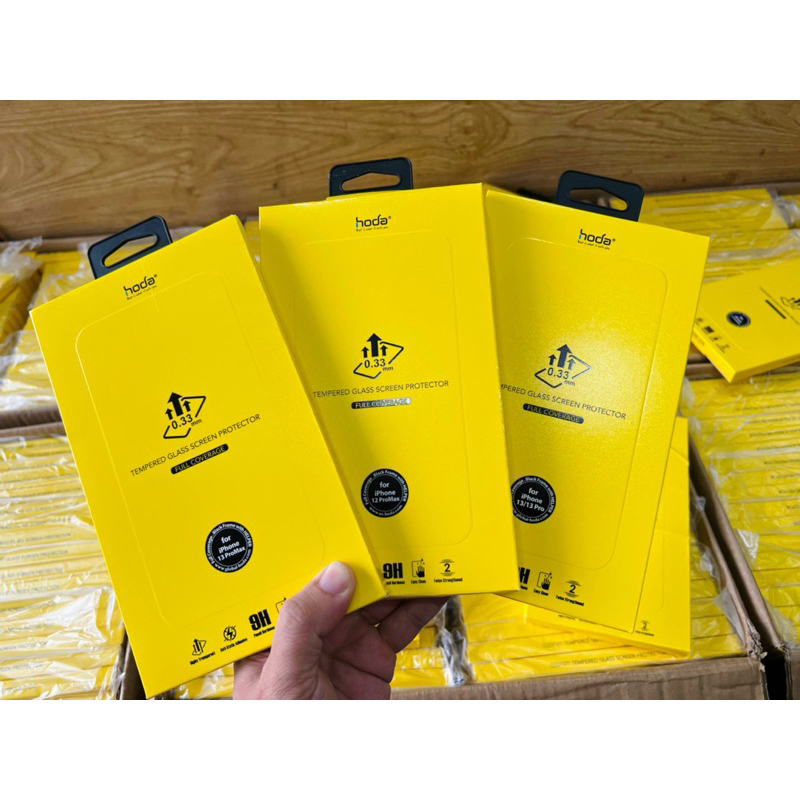 Kính cường lực HODA chính hãng cho IPhone 15pro, 15promax (Kèm khung tự dán)