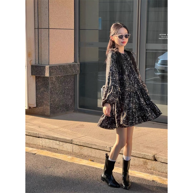 Đầm Babydoll Voan Hoa Nhí Tay Phồng Taobao Order