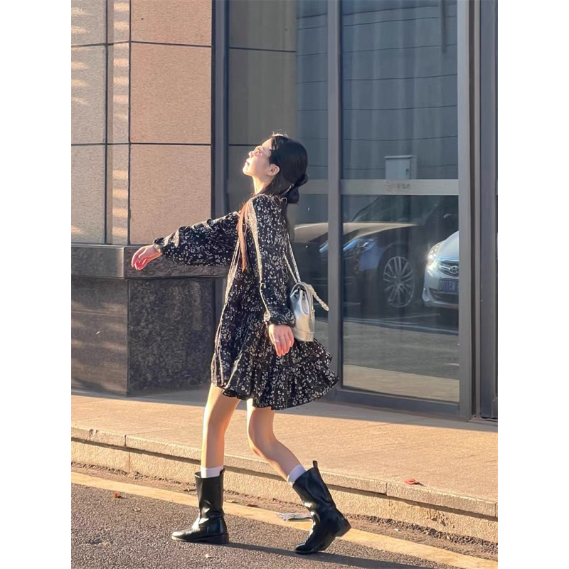 Đầm Babydoll Voan Hoa Nhí Tay Phồng Taobao Order