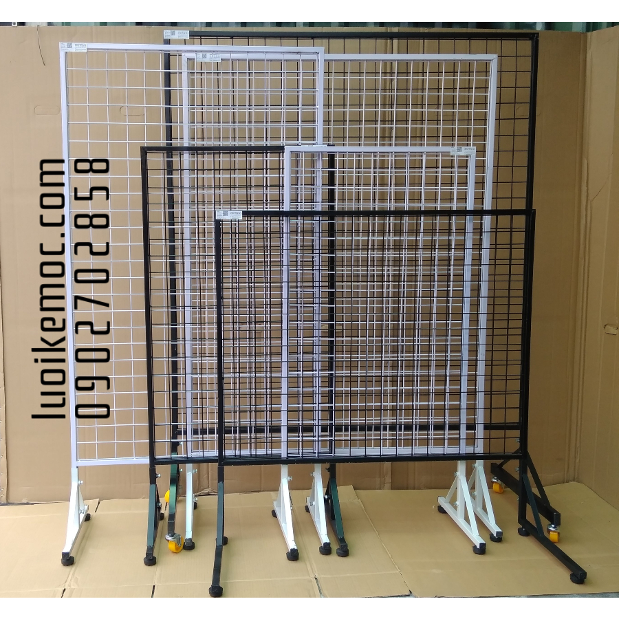 Khung lưới có chân hoặc bánh xe - Tổng hợp các KÍCH THƯỚC có sẵn của LUOIKEMOC - Dễ dàng lựa chọn!