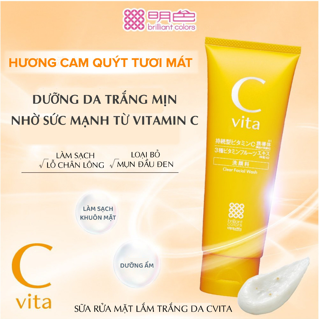 Sữa Rửa Mặt Chứa Vitamin C Làm Sáng Da Và Dưỡng Ẩm MEISHOKU CVita 100G