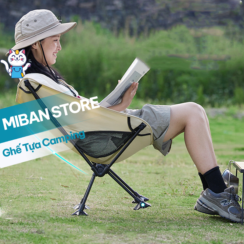 Ghế Gấp Gọn Có Tựa Lưng Thoải Mái Cắm Trại Dã Ngoại Ngoài Trời