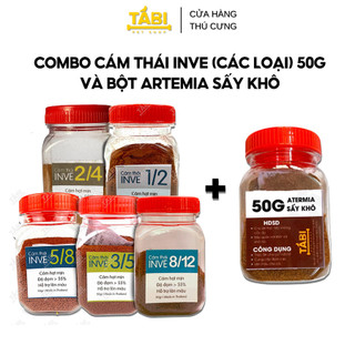 Combo Cám Thái INVE (các loại) 50G và Bột ARTEMIA Sấy Khô 50G cho Cá Bột, Cá Bảy Màu, Cá Betta...
