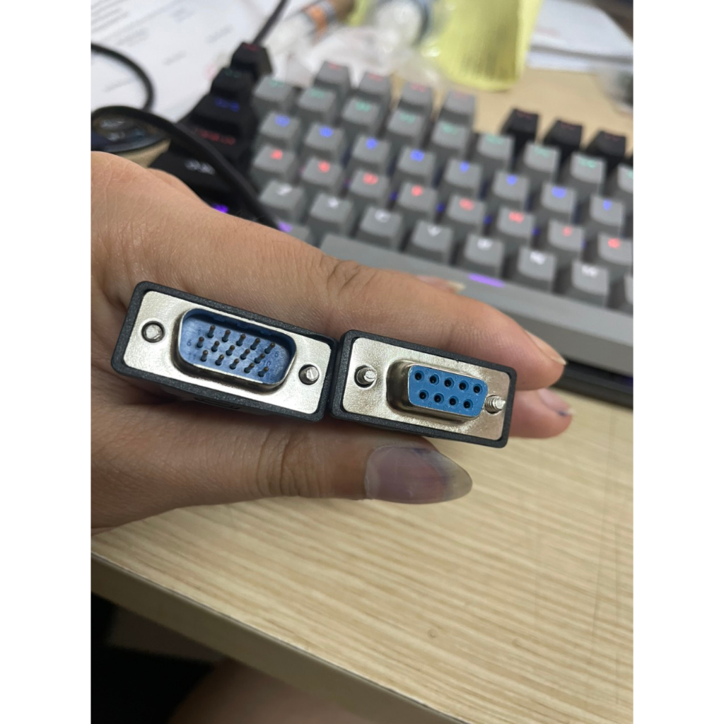 Dây Cáp Chuyển Đổi Cổng Vga Sang Cổng Com RS232 DB9 15 Ba Hàng 15 Pin Thành 9 Pin, 9 lỗ đến 15 chân Ba hàng