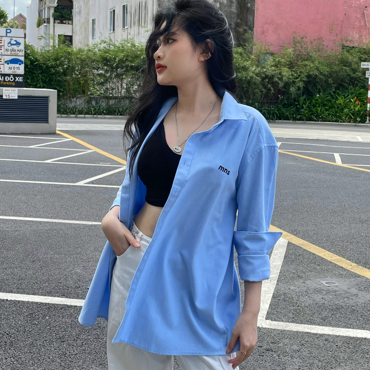 Áo Sơ Mi Tay Dài MNS Premium Oxford Shirt Thêu Logo