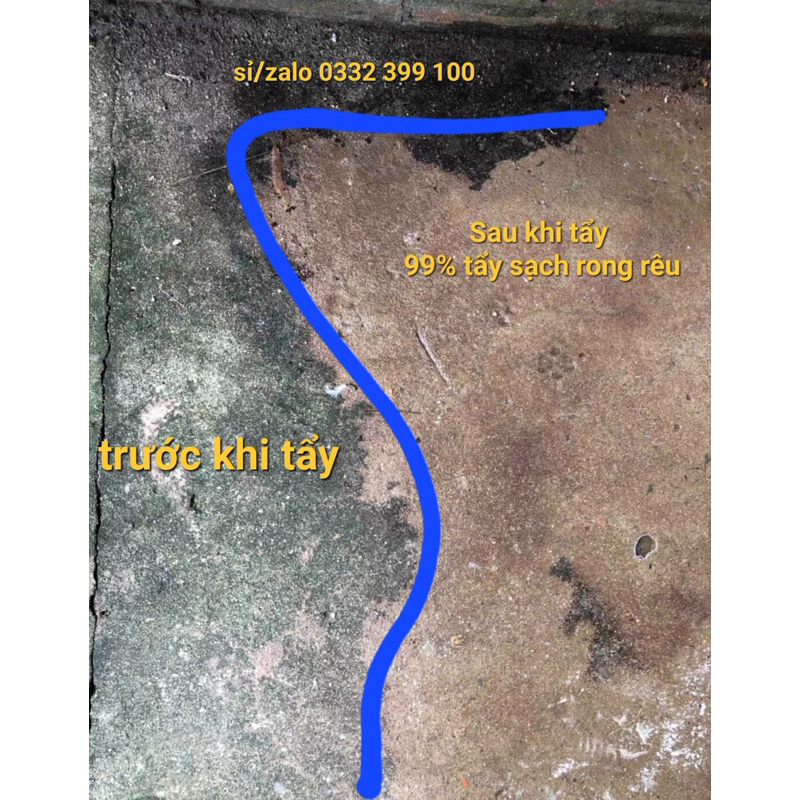 1kg Bột Tẩy Rong Rêu Sân Xi Măng siêu sạch tiết kiệm chi phí# gói 1kg