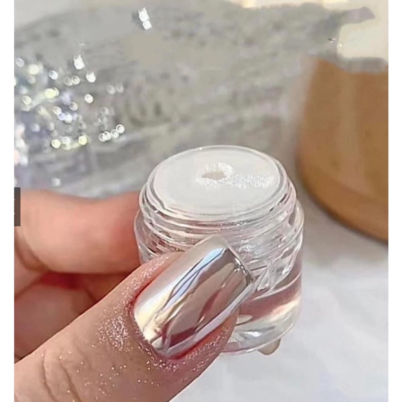 Hủ tráng gương trắng ánh trai trang trí móng tay