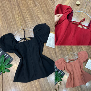 Áo peplum cổ vuông tay phồng áo peplum tay ngắn cổ vuông áo kiểu bigsize Kim Ngân từ 50 kg đến 100 kg M/L/XL/XXL