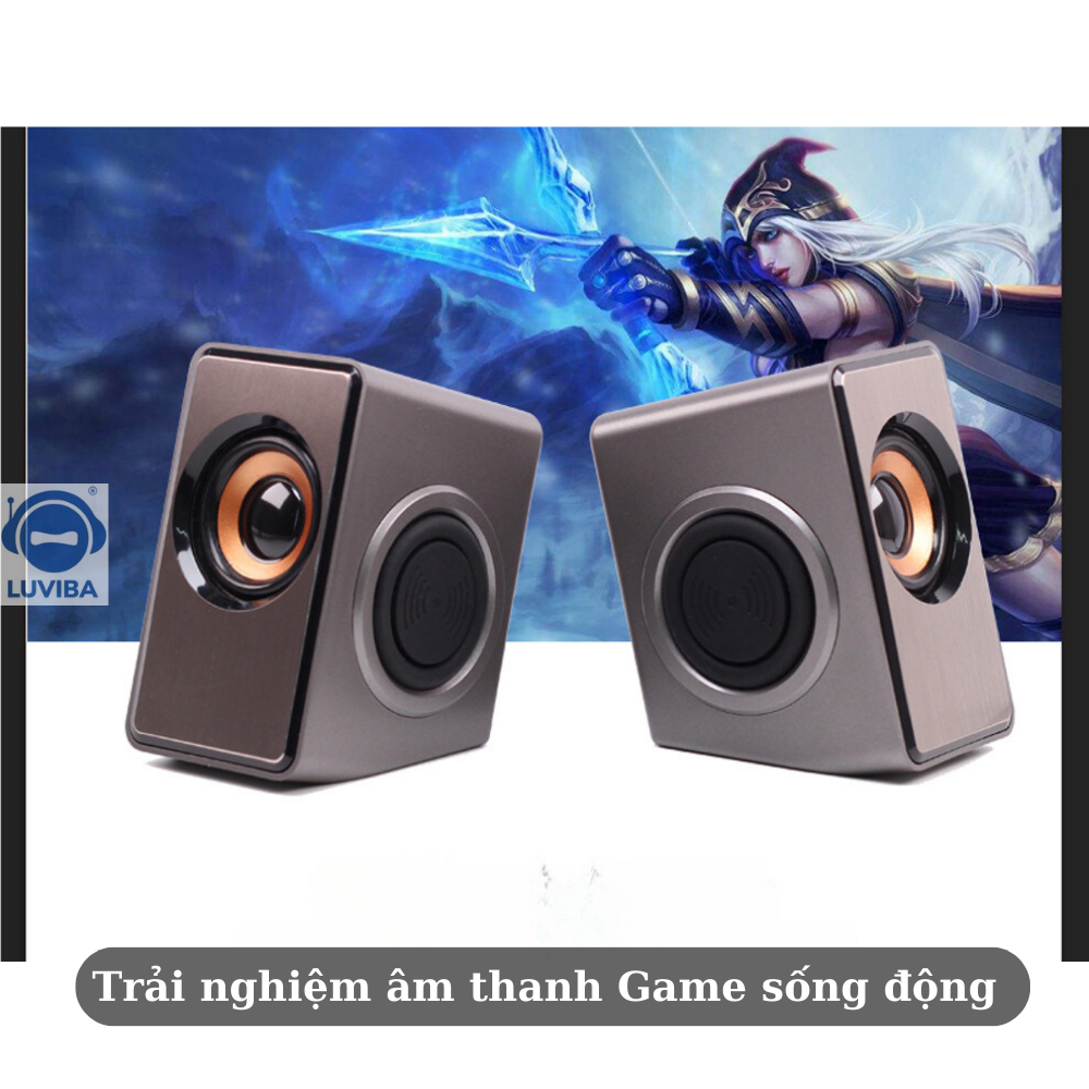 Loa máy tính vi tính mini laptop để bàn bass giá rẻ LUVIBA FT2048