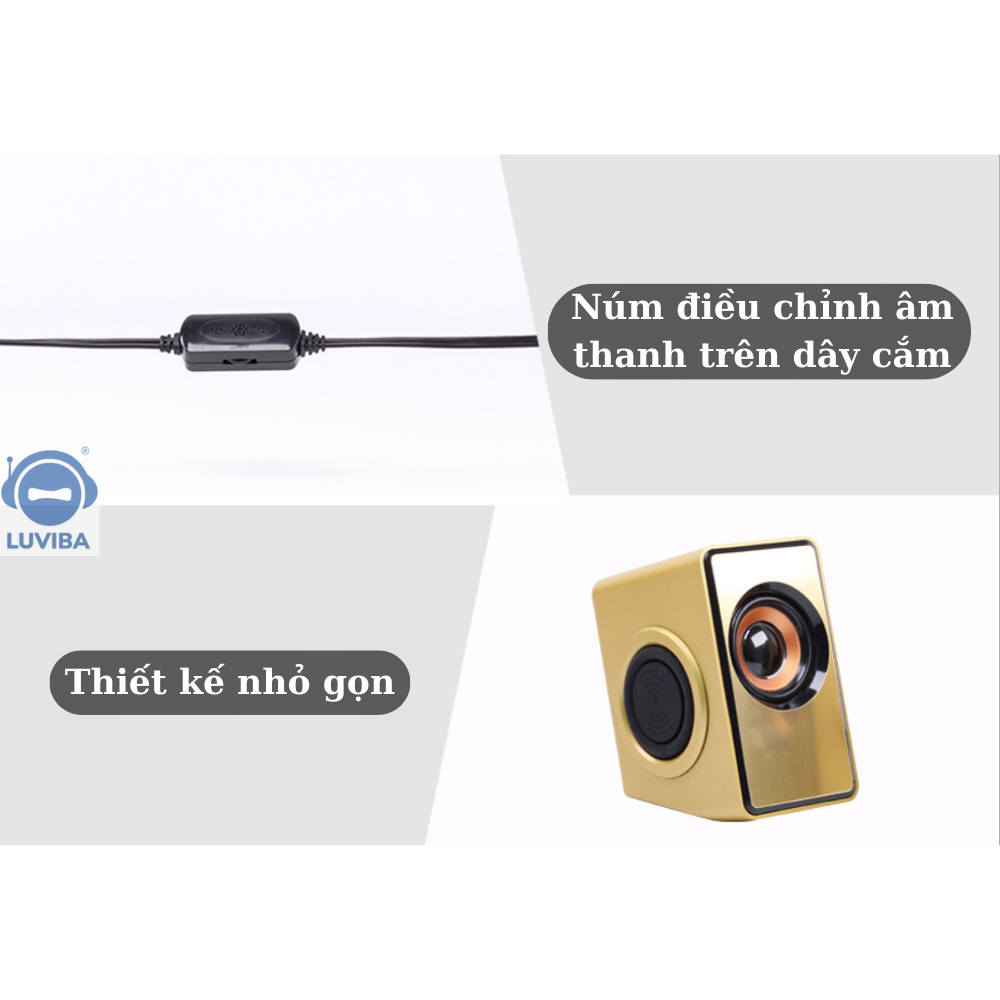 Loa máy tính vi tính mini laptop để bàn bass giá rẻ LUVIBA FT2048