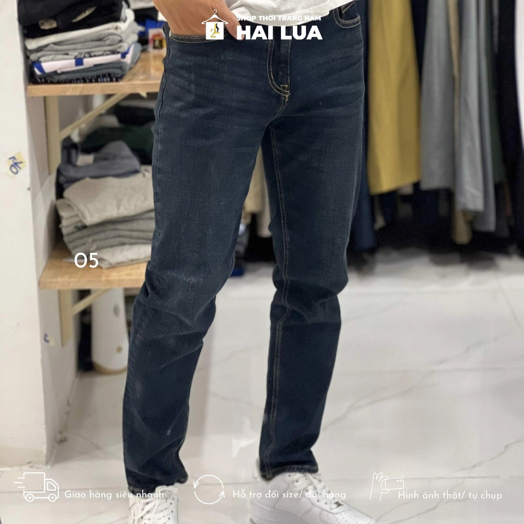 Quần Jean Dài Nam VNXK, Quần Jean Nam Xuất Dư GIOR.DAN.NO, Form Dáng Slimfit Có Size Từ 55kg-85kg