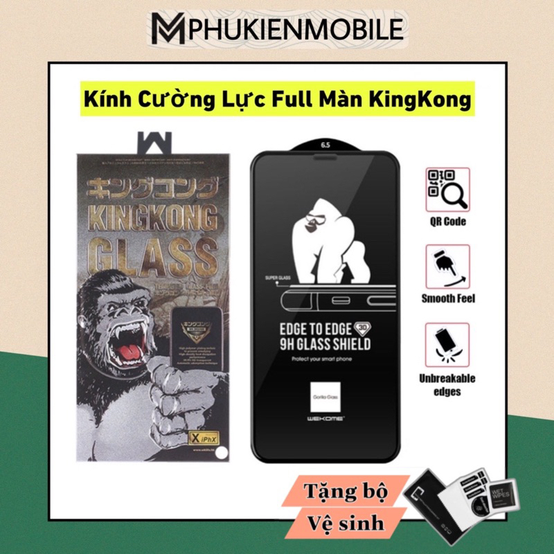 [KINGKONG] KÍNH CƯỜNG LỰC IPHONE FULL MÀN -TRONG SUỐT- HẠN CHẾ BÁM VÂN TAY- IPHONE 6 ĐẾN 14PROMAX