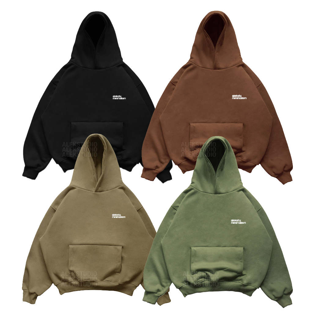 ÁO KHOÁC HODDIE BASIC UNISEX "LEFT LOGO" NHIỀU MÀU FORM BOXY | ALEKSTUDIO