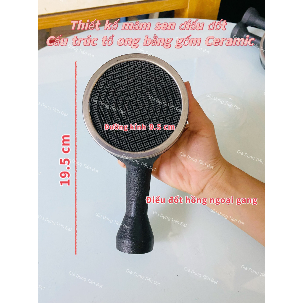 Combo 2 điếu gang đơn hồng ngoại Fi95mm( đen )
