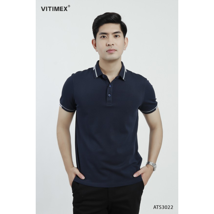 Áo thun nam Polo VITIMEX sợi Tre mềm mượt thoáng khí ATS3022