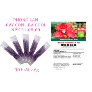 Phân Bón Tan Chậm Rynan Flowermate 200 (30 Túi Lưới Lẻ 6g) - Cho Hoa Kiểng Thời Kỳ Mọc Mầm