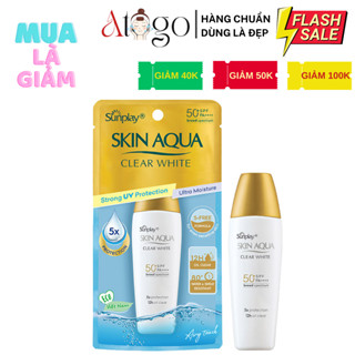 Sunplay Skin Aqua Clear White Spf50+, Pa++++ Sữa Chống Nắng Nắp Vàng Dưỡng Da Trắng Mịn 25g/55g