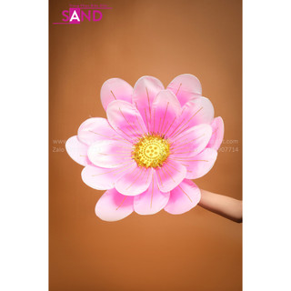 Hoa sen trắng hồng 60cm ,hoa múa văn nghệ biểu diễn in phun kim tuyến