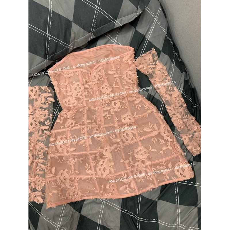 ẢNH THẬT - Váy ren thiết kế đính hột mai phương bùi tag mac check code