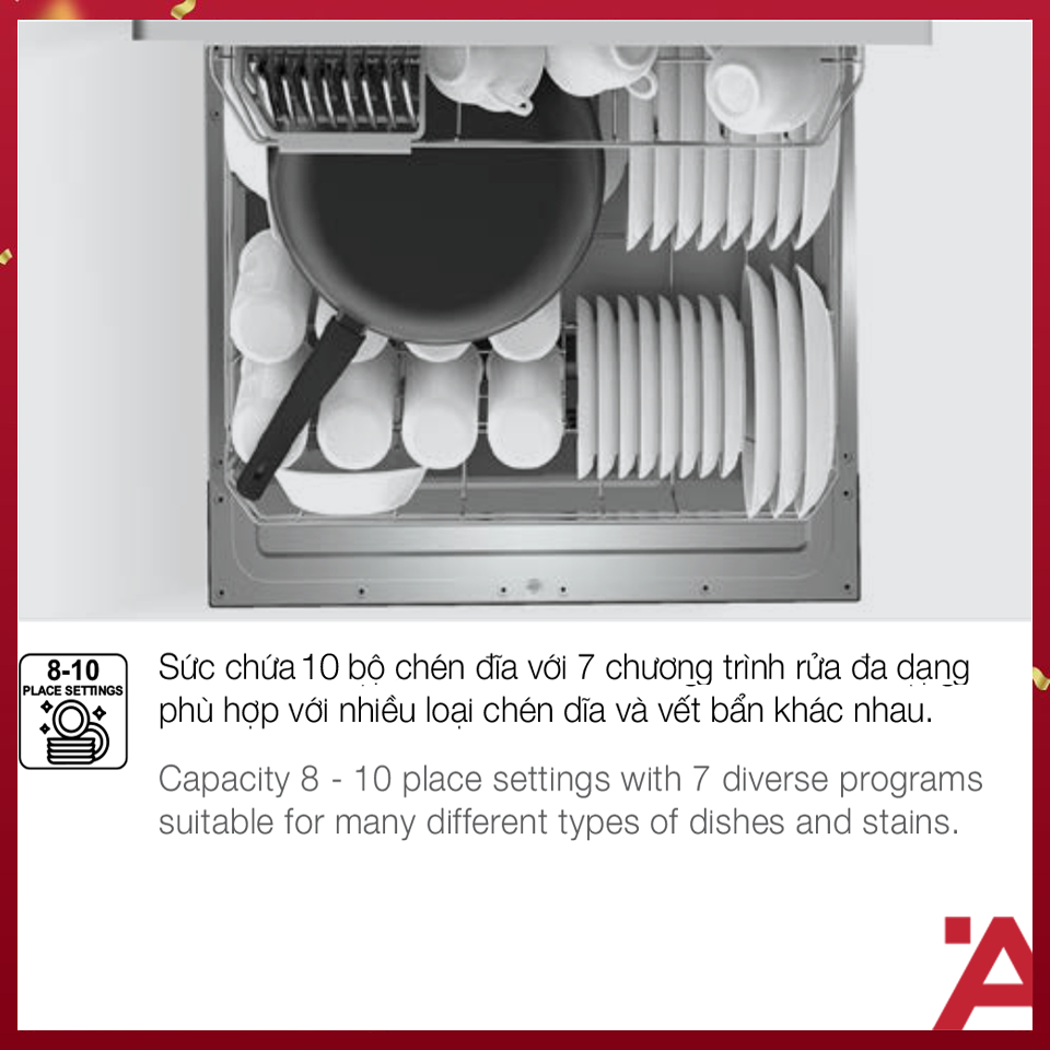 Máy Rửa Chén Bát HDW-T5551B Hafele 538.21.340, Bảo hành 3 năm chính hãng