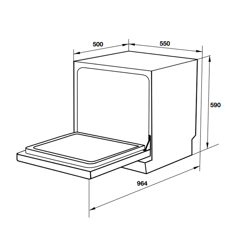 Máy Rửa Chén Bát HDW-T5551B Hafele 538.21.340, Bảo hành 3 năm chính hãng